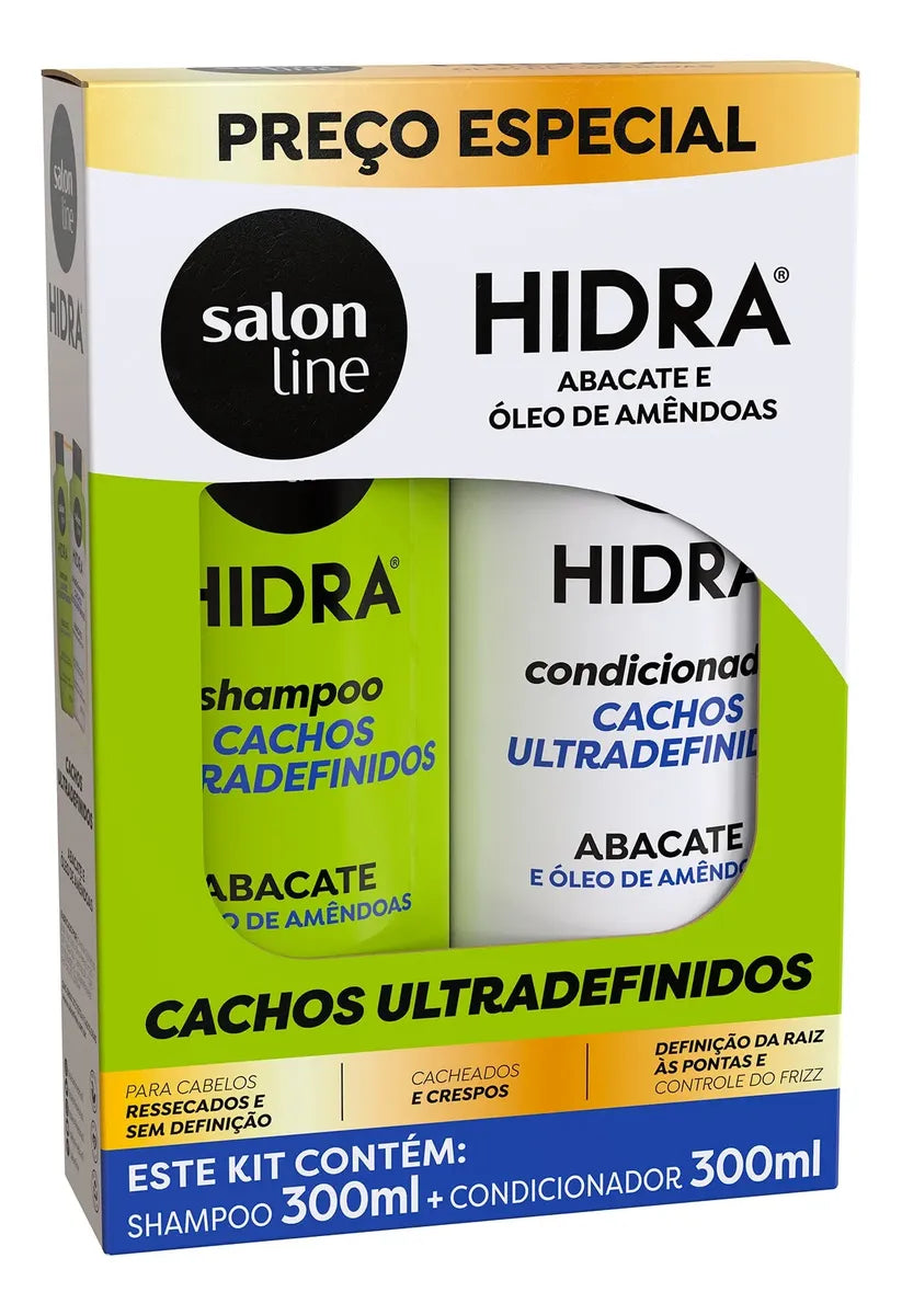Salon Line Kit Cachos Ultra Definidos: Hidra Abacate Shampoo + Condicionador (300ml Cada)